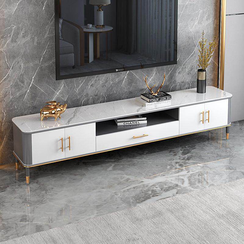 Rock slab TV cabinet coffee table combination modern simple Nordic light luxury TV cabinet living room small apartment TV cabinet