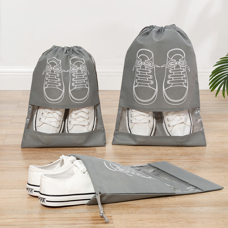 Clothing Shoes Cashier Bag Drawing Rope Suitcase Finishing Shoes Bag Dust-Proof Shoes Cover Travel Theiner Unwoven Fabric Packaging Shoes