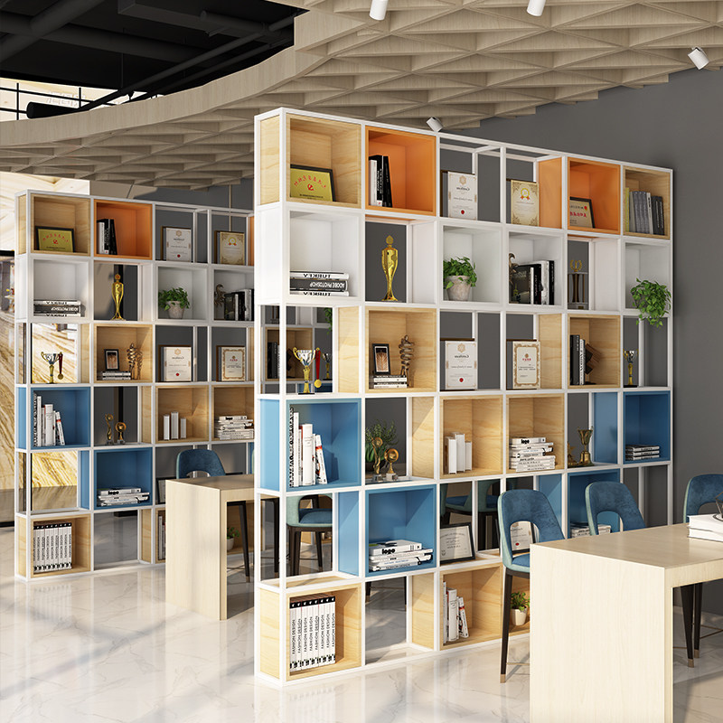 Simple Office Library Partition Decoration Book Frame Living Room Restaurant Iron hollow screen wire