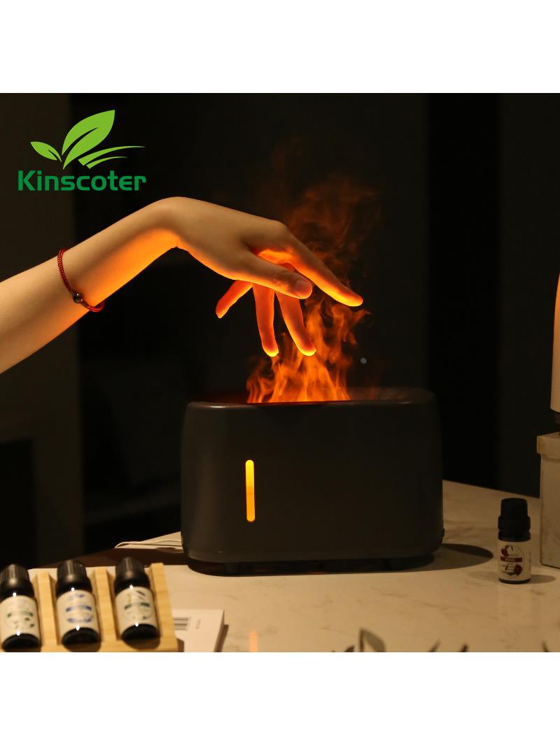 Remote control colorful flame humidifier household flame aromatherapy machine large mist volume essential oil diffuser diffuser diffuser atmosphere light