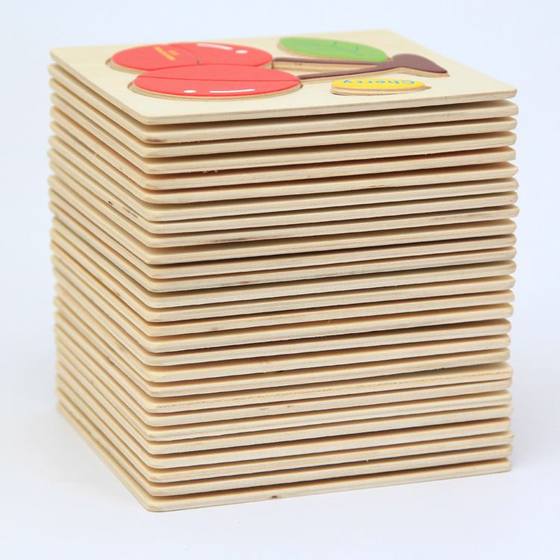 卡通木质立体动物水果交通拼图 儿童3-4-5岁手抓拼板益智玩具0.05