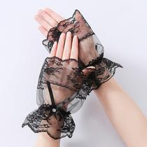 Summer ladies short lace half finger lace sun protection gloves fingerless ceremonial wedding gloves bridal gloves