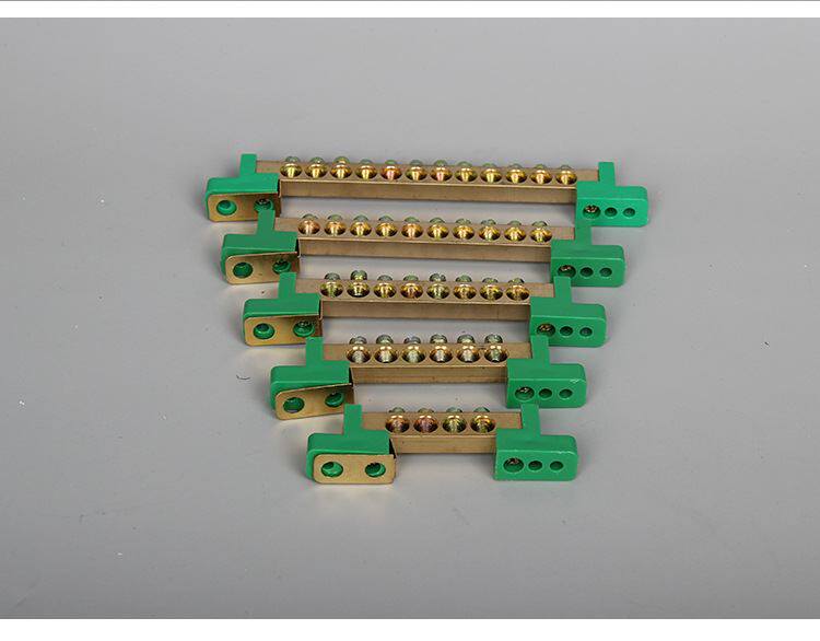 Терминал 8*12地排绿色脚4 6 8 10 12孔零地排铜接线端子配电箱配电柜接线