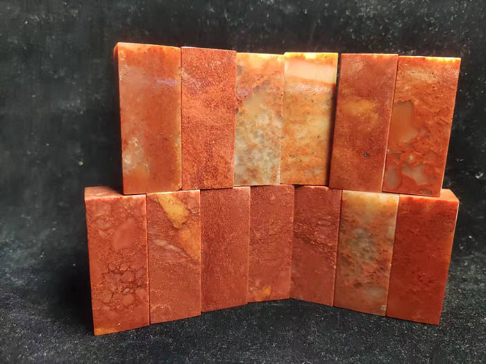 Zhejiang Red Stone Specification Seal Practice Seal 3*3*7 Gold Stone Seal Carving Antique Calligraphy Collection