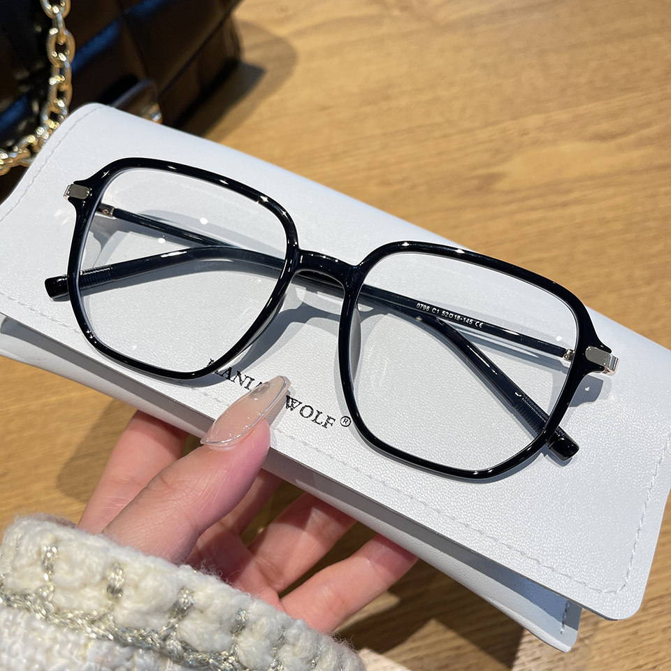 Myopia glasses anti-blue light eye protection fatigue myopia glasses female can be matched with degree plain eye frame male flat light