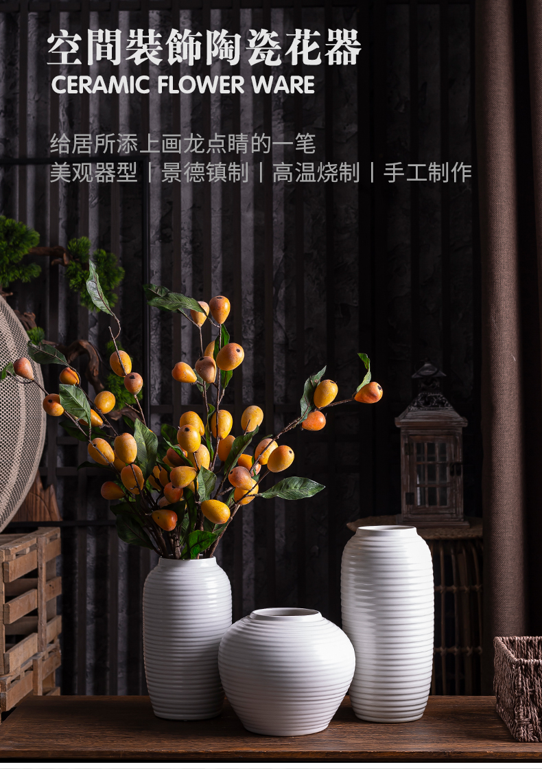 I and contracted white ceramic vase furnishing articles dried flower arranging flowers, sitting room, TV ark, Nordic home decoration