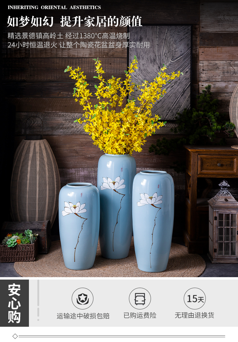 Hand - made vases, large landing suit sitting room porch decorate bottle furnishing articles of Chinese style household ceramics European - style dried flowers