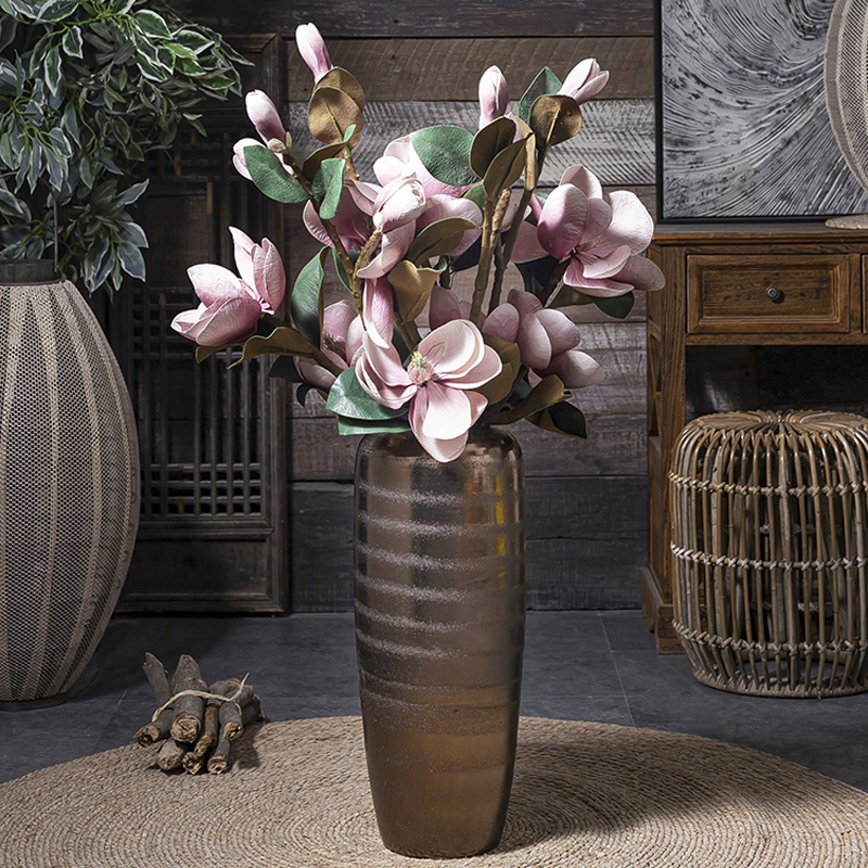 In The golden vase living room TV ark, restoring ancient ways furnishing articles furnishing articles of jingdezhen ceramics Holly dried flowers thick clay POTS