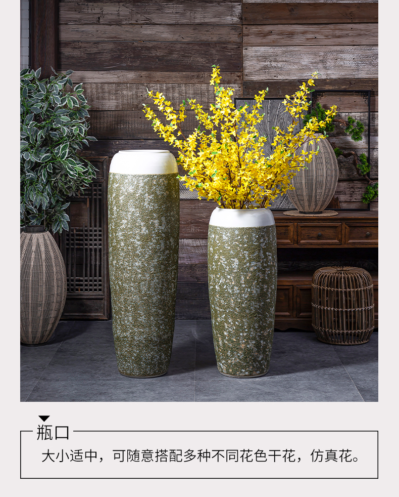 Zen ground vase coarse pottery furnishing articles dried flower arranging flowers sitting room decoration of new Chinese style restoring ancient ways of jingdezhen ceramic POTS