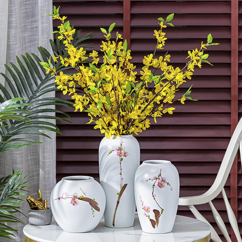 Chinese pottery and porcelain table floret bottle desktop furnishing articles creative flower arranging Nordic household contracted sitting room dry flower decoration