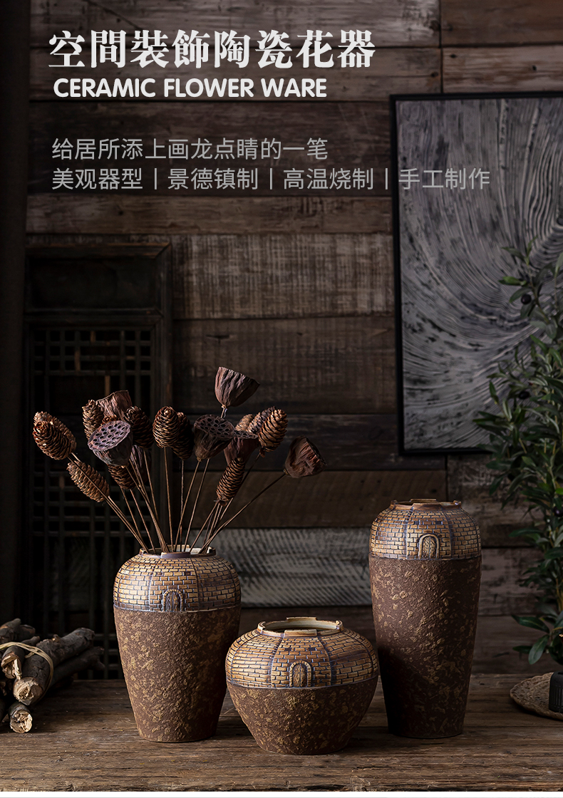 Ceramic zen floret bottle manually restoring ancient ways is the dried flower arrangement sitting room porch decorate place jingdezhen coarse some Ceramic pot