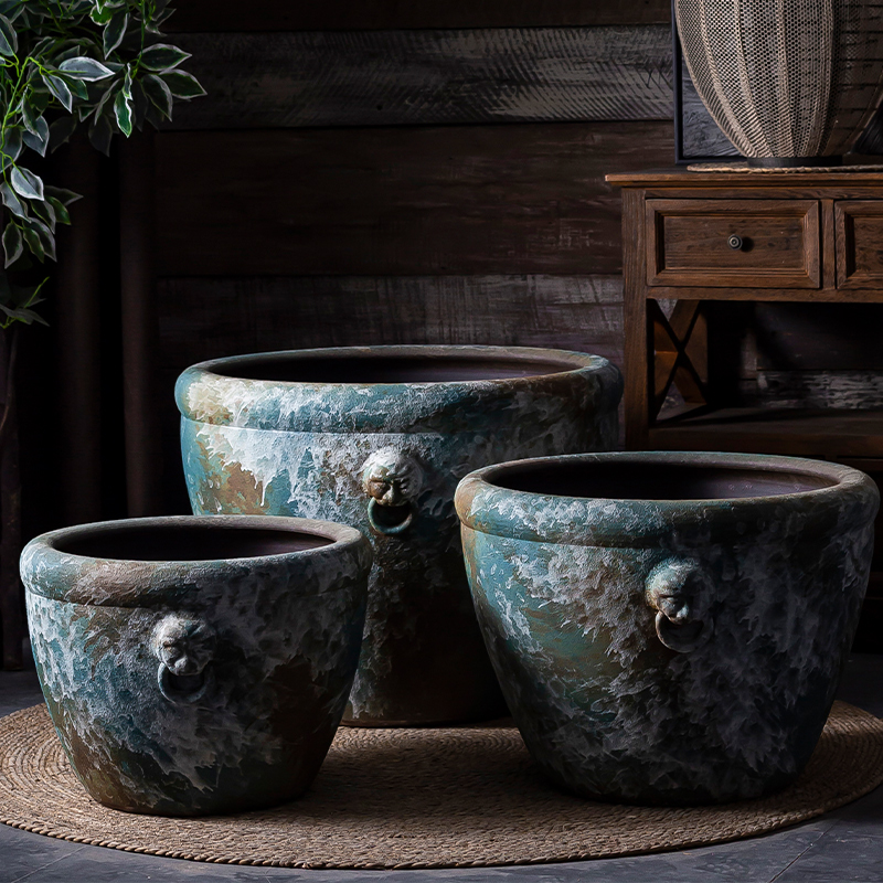 Restore ancient ways of archaize ceramic VAT yamato - e tank floor furnishing articles courtyard garden coarse pottery manual water basin of water