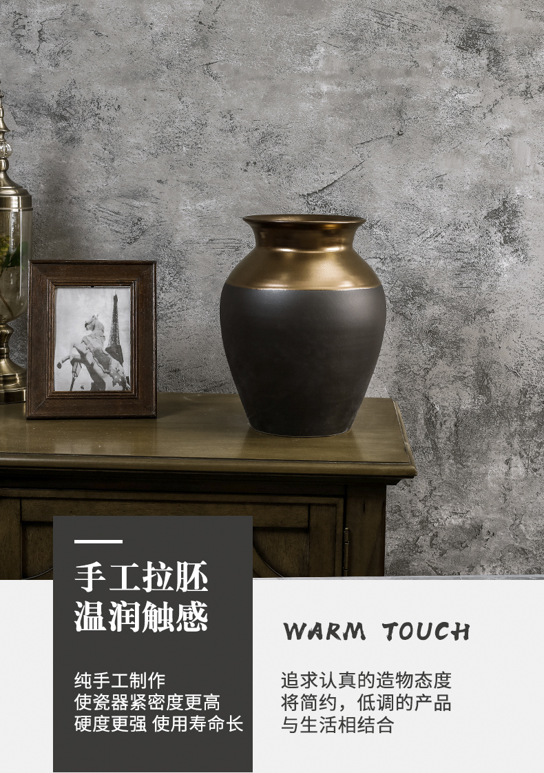 Landing simulation flower vase suit European large dried flowers sitting room adornment furnishing articles of jingdezhen ceramic porcelain courtyard