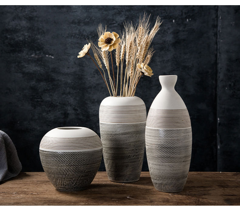 Ceramic small pure and fresh and restore ancient ways flower arrangement sitting room adornment is placed dry flower decoration creative home floret bottle of flower POTS