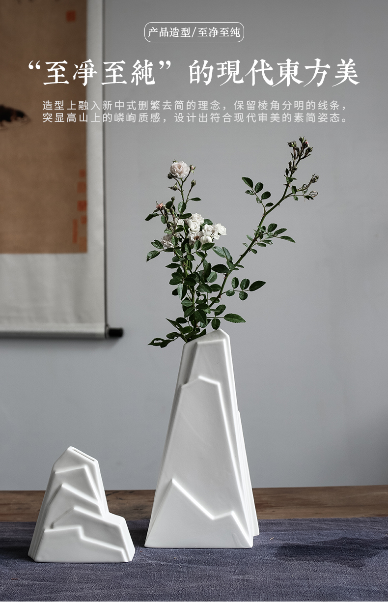 Creative ceramic vase desk rockery place of the sitting room is black and white flower arranging household Chinese zen tea taking decoration