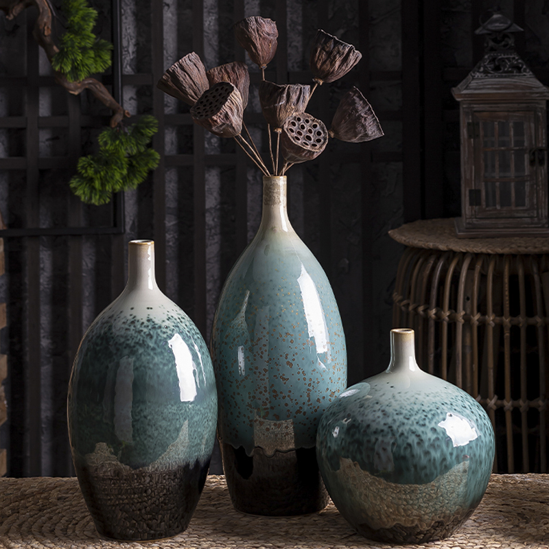 Chinese creative ceramic vase furnishing articles living room table suit household soft adornment zen simulation flower arranging flowers