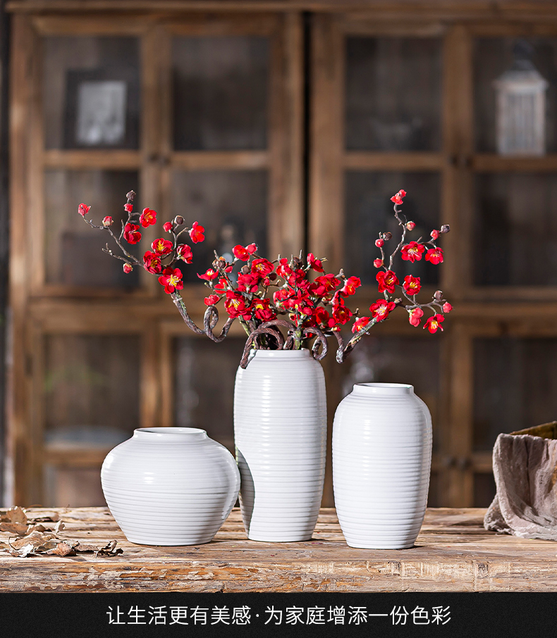 Dried flower vases, ceramic porcelain restoring ancient ways is the sitting room the Nordic table flower arranging water raise flower POTS American creative jewelry