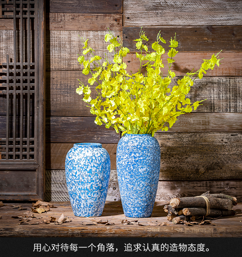 Ceramic vases, flower restoring ancient ways furnishing articles creative living room hydroponic flower arranging dried flowers coarse pottery desktop decoration decoration