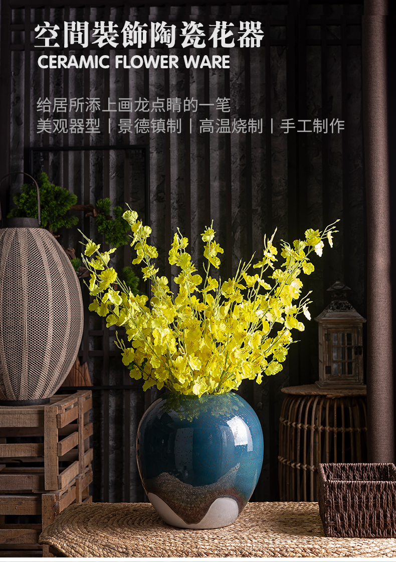 Creative light Europe type TV ark, sitting room key-2 luxury decoration household furnishing articles flower arranging round ceramic vase housewarming gift