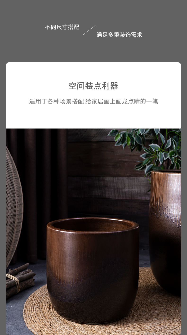 Wide expressions using ground flowerpot ceramic household creative green plant adornment scene in the sitting room decorate restoring ancient ways is rich tree furnishing articles