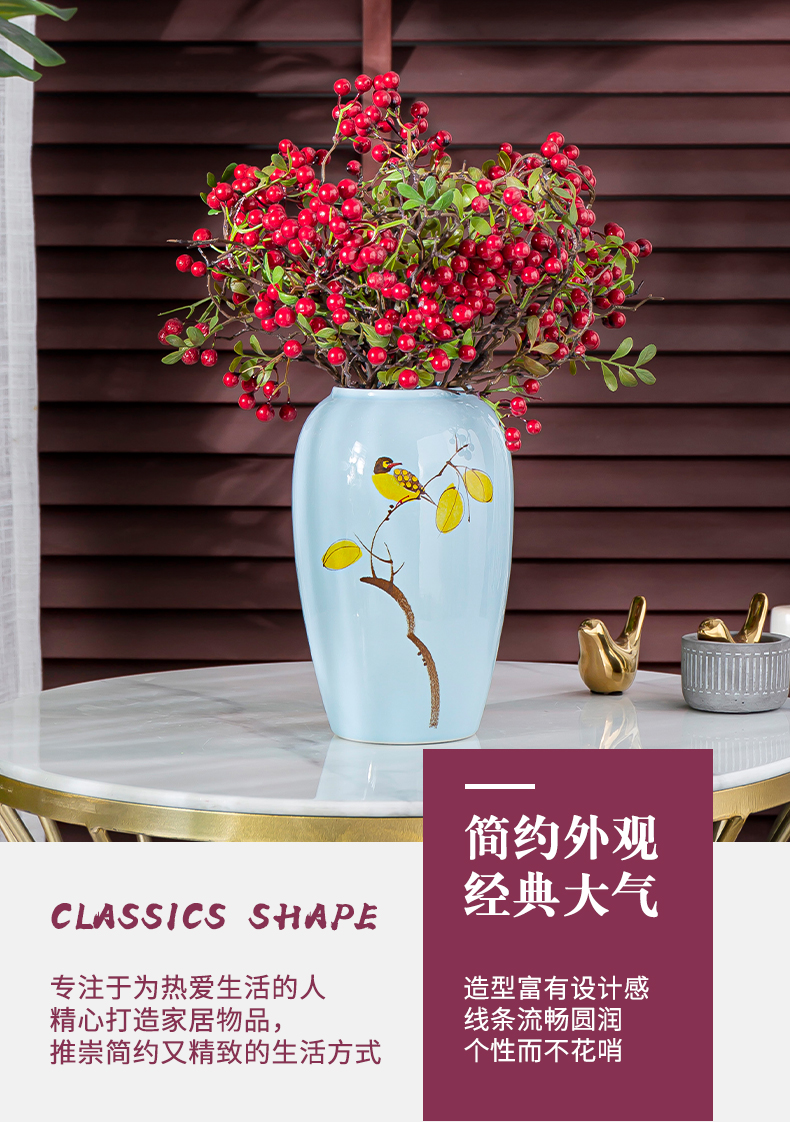 Jingdezhen hand - made ceramic vase furnishing articles sitting room hydroponic vase desktop dried flowers flower arrangement Chinese creative decorations