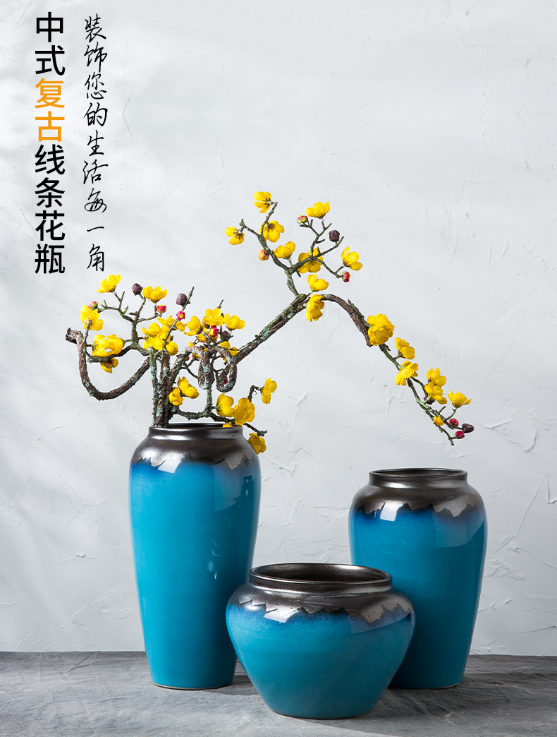 I and contracted desktop floret bottle arranging flowers sitting room American ceramic dry flower is placed flowers, flower pot simulation flower decoration