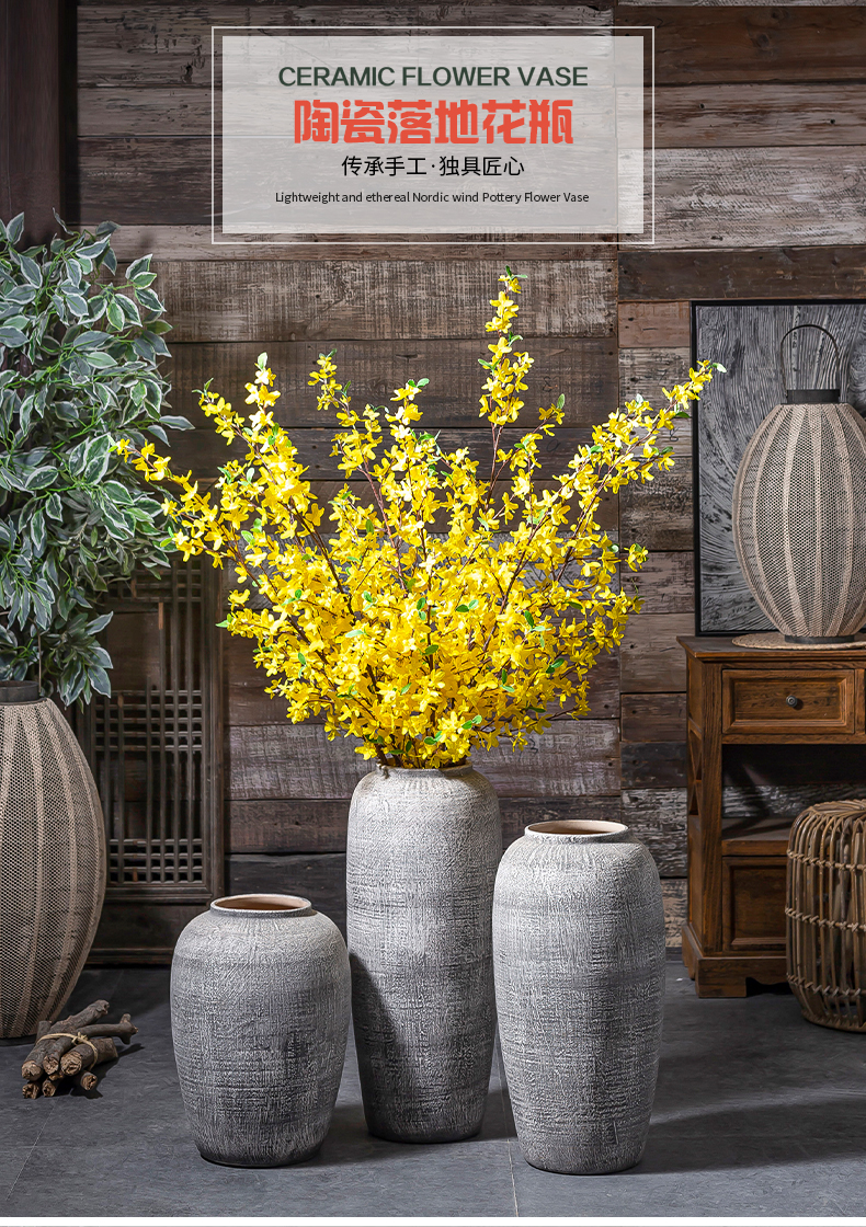 Contracted and I ceramic dried flowers, restoring ancient ways of large vases, jingdezhen pottery decorative furnishing articles sitting room flower pot