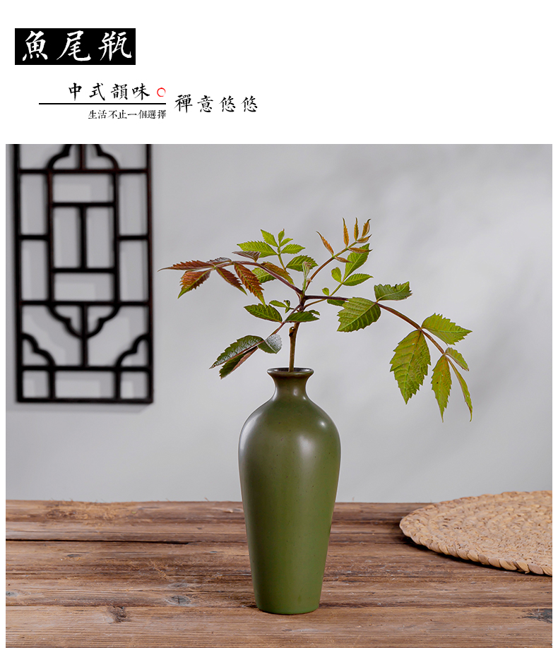 New Chinese style mini floret bottle ceramic flower arranging furnishing articles sitting room tea table floral desktop zen household ornaments