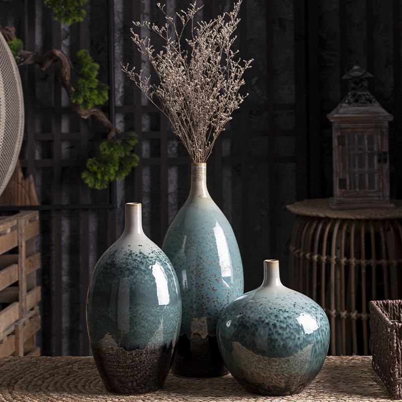 Chinese creative ceramic vase furnishing articles living room table suit household soft adornment zen simulation flower arranging flowers