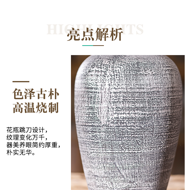 Jingdezhen ceramic vase restoring ancient ways furnishing articles creative table dry flower arranging flowers archaize sitting room do old pottery decoration