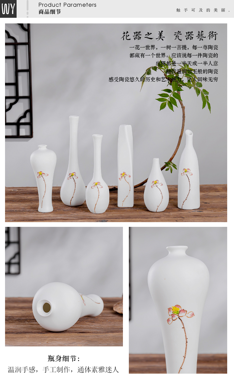 Japanese mini ceramic vase vase floral outraged tea zen Chinese copper grass home furnishing articles porcelain ornaments