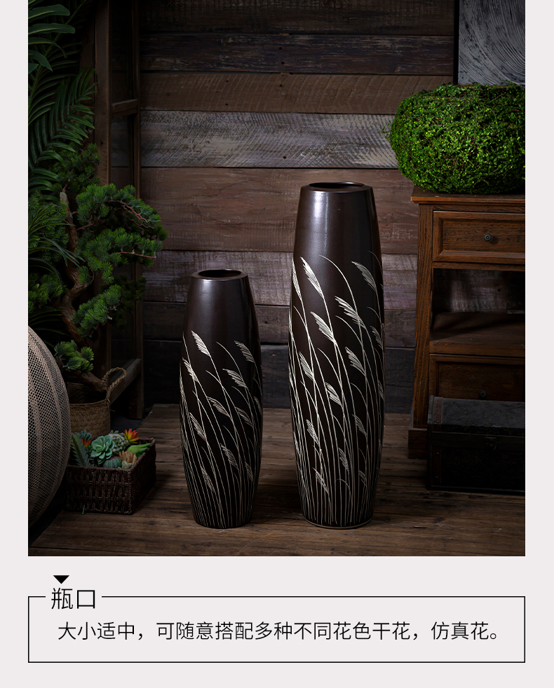 Ground vases, suit large dry flower arranging TV ark, place of the sitting room porch decorate hotel ceramic flower implement restoring ancient ways