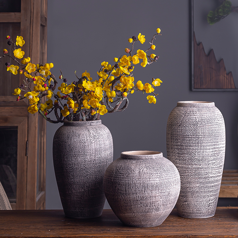 Contracted and I ceramic dried flowers, restoring ancient ways of large vases, jingdezhen pottery decorative furnishing articles sitting room flower pot