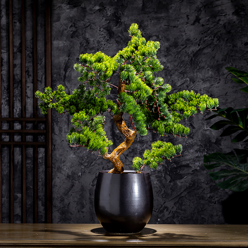 Black flower pot green balcony decoration indoor the plants contracted the new Chinese style green vase of large diameter ceramic POTS