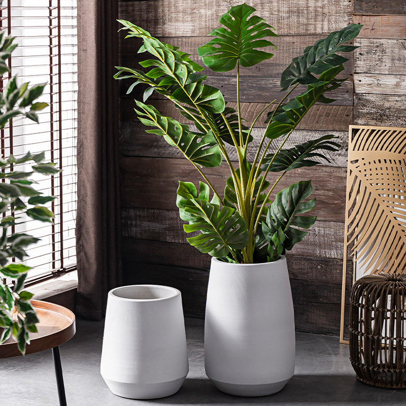 Nordic flowerpot land contracted white flowers large jingdezhen ceramic creative villa decoration flower arranging furnishing articles