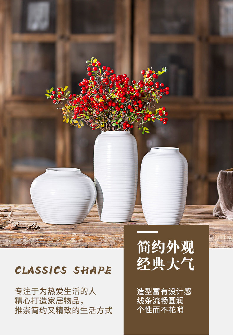 Dried flower vases, ceramic porcelain restoring ancient ways is the sitting room the Nordic table flower arranging water raise flower POTS American creative jewelry