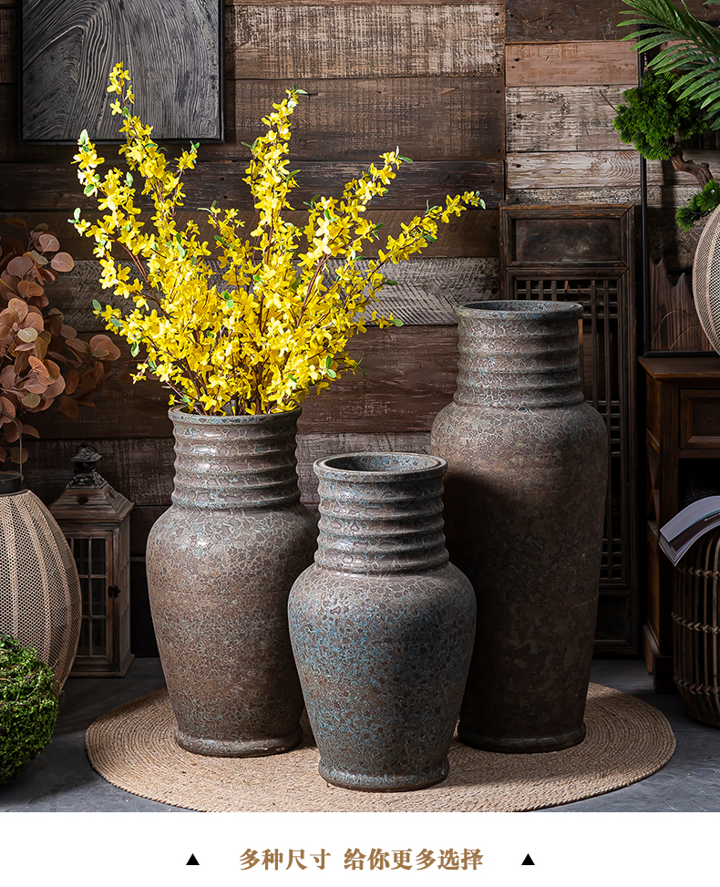 Jingdezhen ceramic vase manual landing restoring ancient ways coarse some ceramic pot dry flower, flower implement sitting room big flowerpot flower arranging furnishing articles