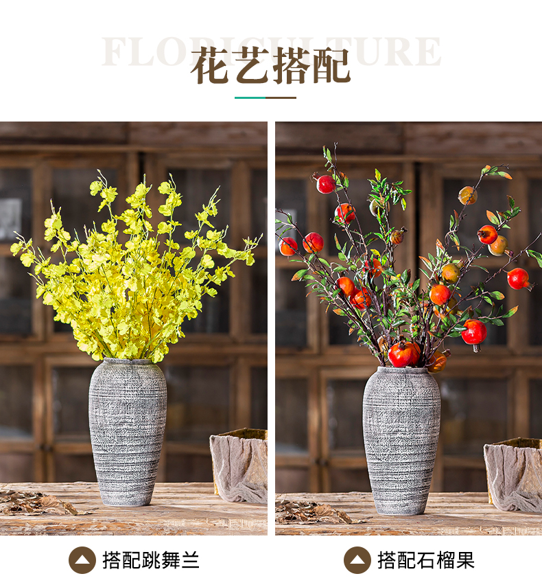 Jingdezhen ceramic vase restoring ancient ways furnishing articles creative table dry flower arranging flowers archaize sitting room do old pottery decoration