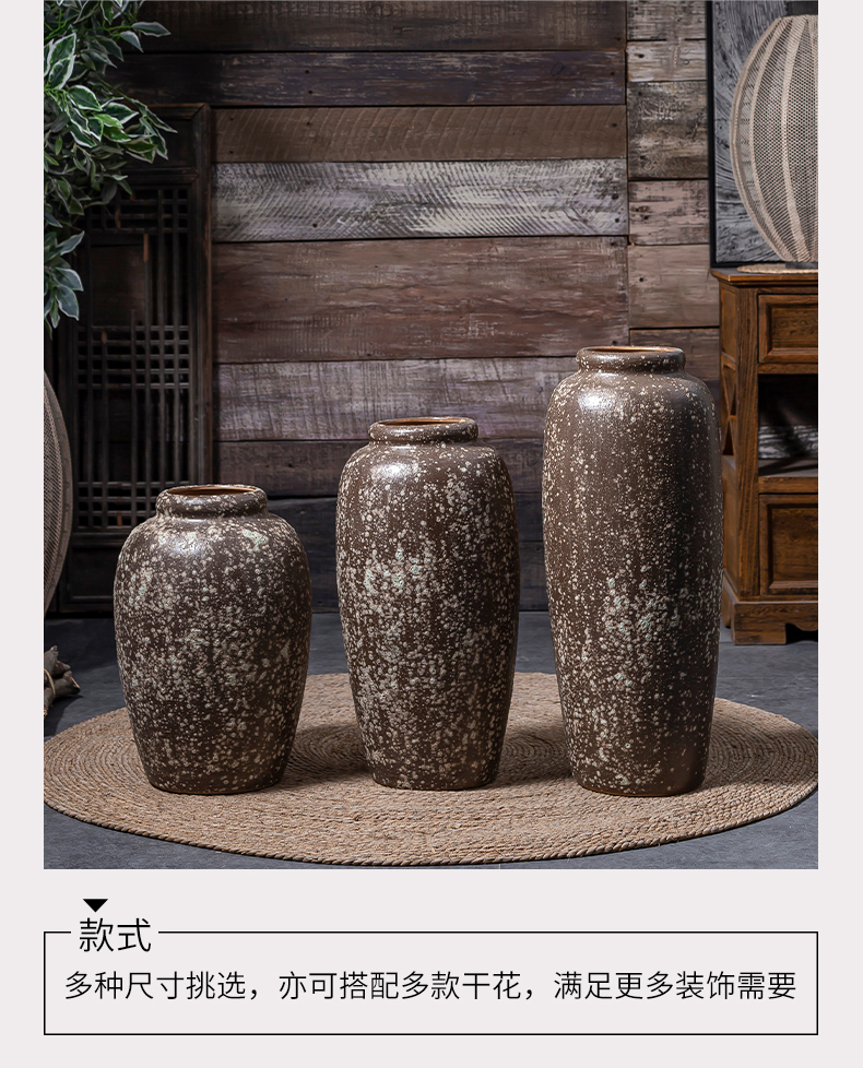 Jingdezhen ceramic vase manual landing restoring ancient ways coarse some ceramic pot dry flower, flower implement sitting room big flowerpot flower arranging furnishing articles