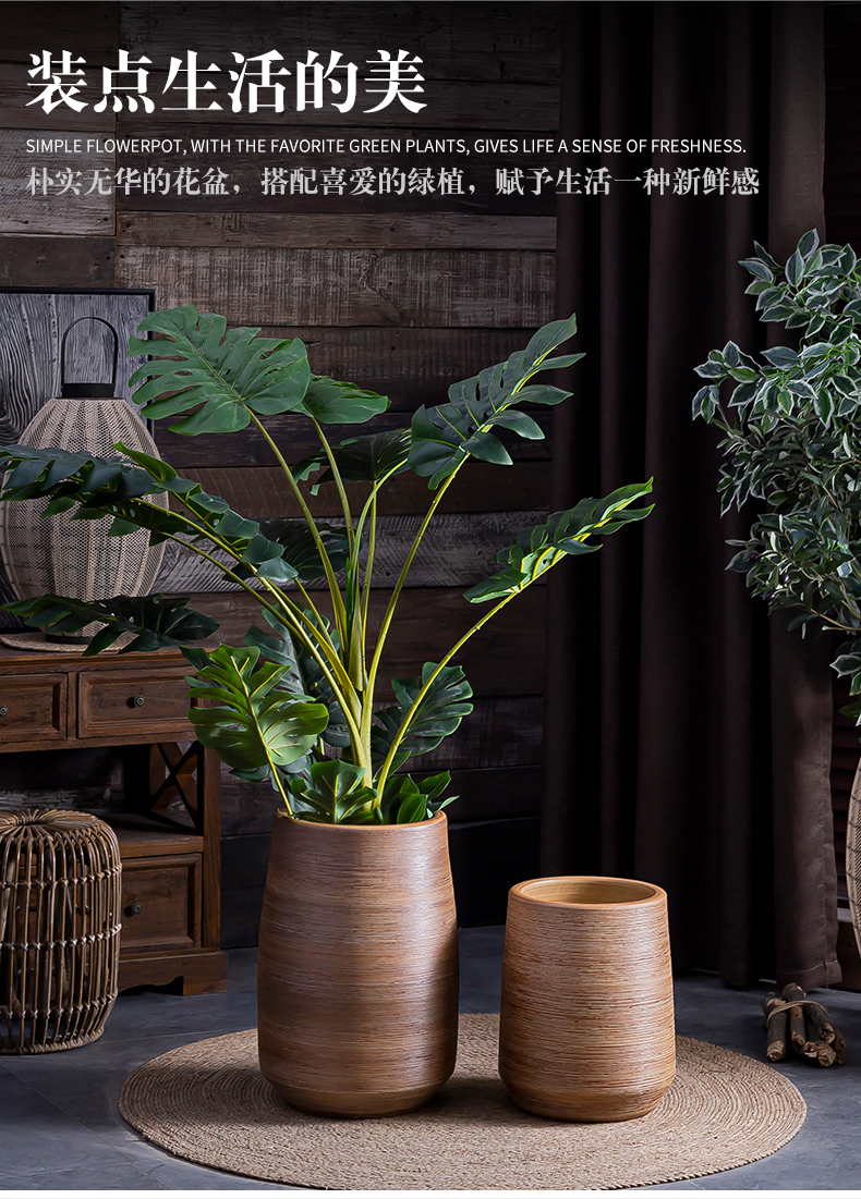 Is suing decoration flower arranging furnishing articles of large ceramic vase gallons Nordic green plant potted flower bed of large diameter flowerpot