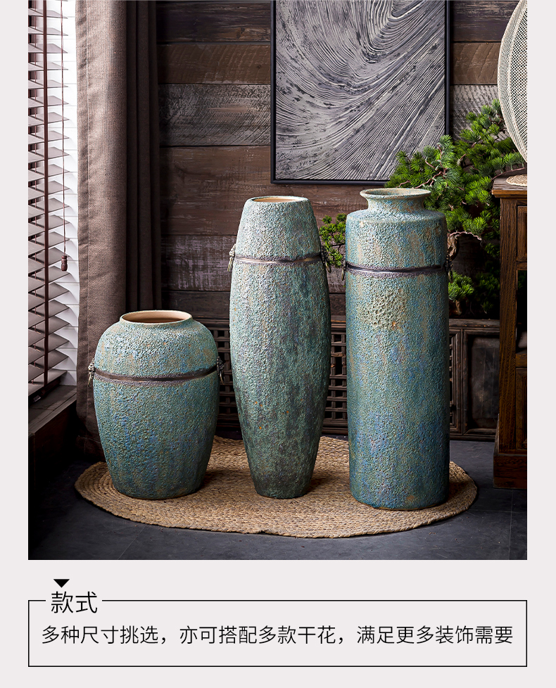 Restore ancient ways the ground vases, antique bronze, ceramic flower implement do old blue glaze Chinese wind furnishing articles drama props vase