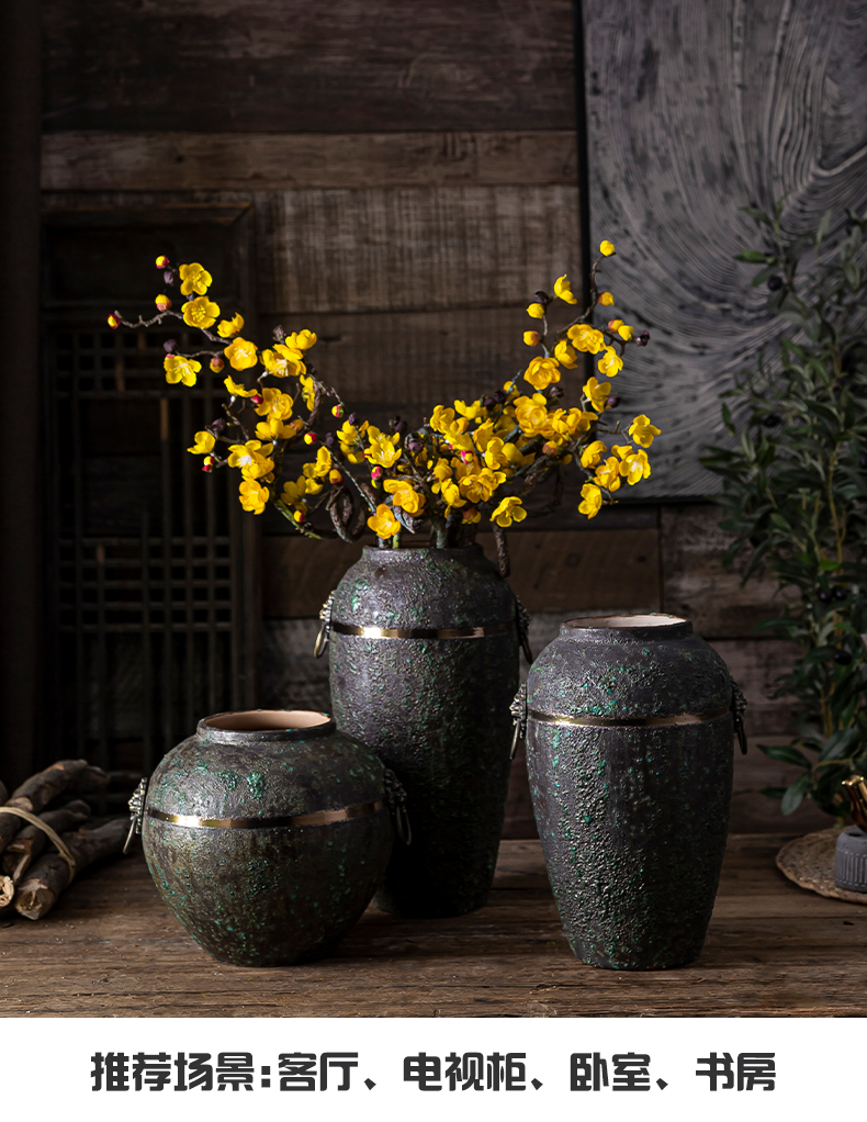 Archaize coarse field all over the sky star, some ceramic pot, fleshy dry flower vase to restore ancient ways small and pure and fresh flower arranging hydroponic furnishing articles sitting room