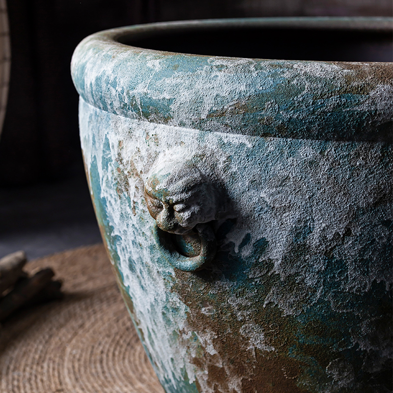 Restore ancient ways of archaize ceramic VAT yamato - e tank floor furnishing articles courtyard garden coarse pottery manual water basin of water