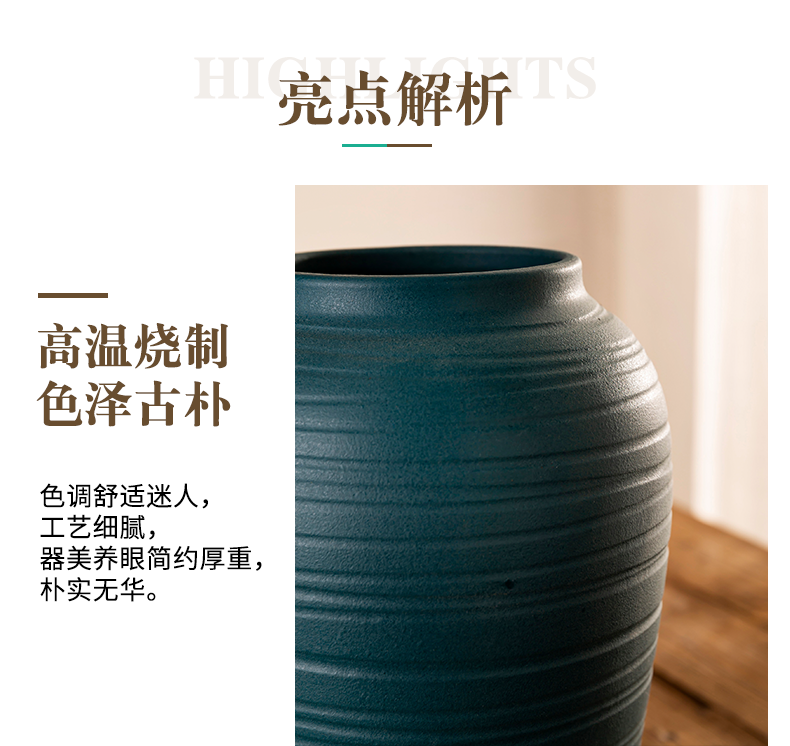 Jingdezhen vase creative home furnishing articles dried flowers decorate the sitting room ceramic flower arrangement China antique pottery coarse pottery