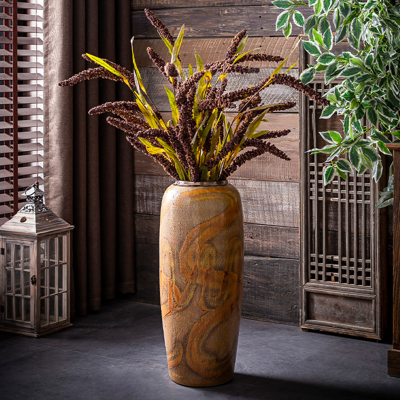 Restore ancient ways do old vase Chinese plug-in landing dried flowers sitting room hotel decoration jingdezhen ceramic thick some ceramic pot furnishing articles