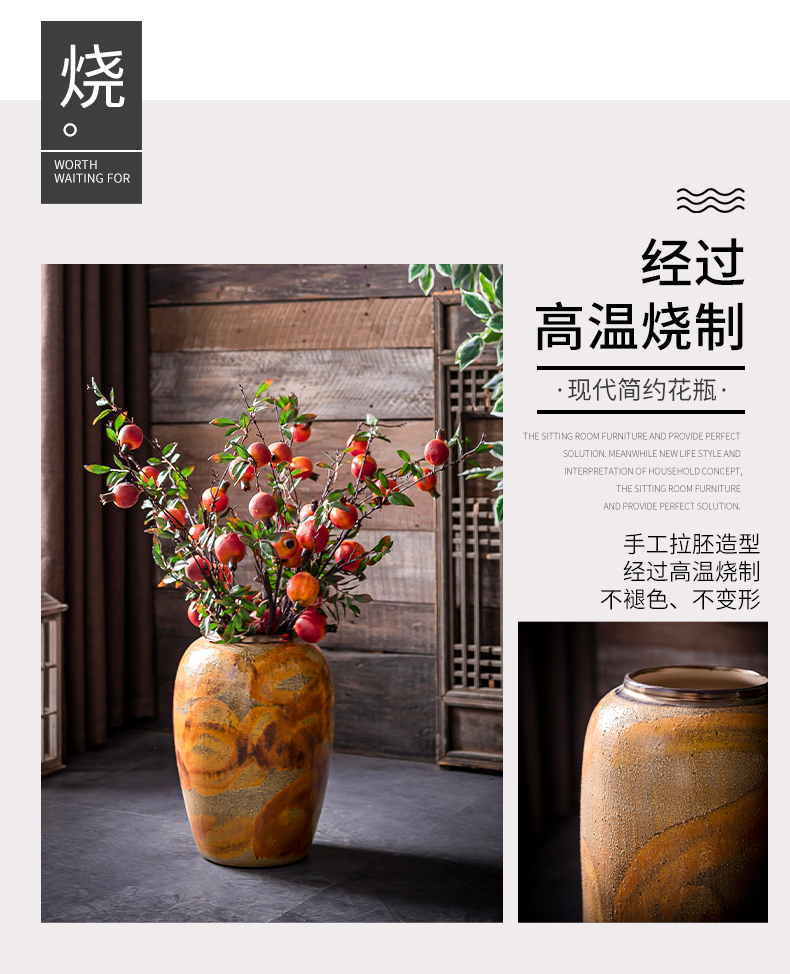 Restore ancient ways do old vase Chinese plug-in landing dried flowers sitting room hotel decoration jingdezhen ceramic thick some ceramic pot furnishing articles