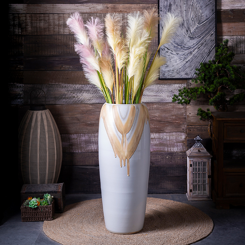 Light European - style key-2 luxury ceramic floor large vases, I and contracted sitting room bedroom dry flower, flower arranging, adornment is placed