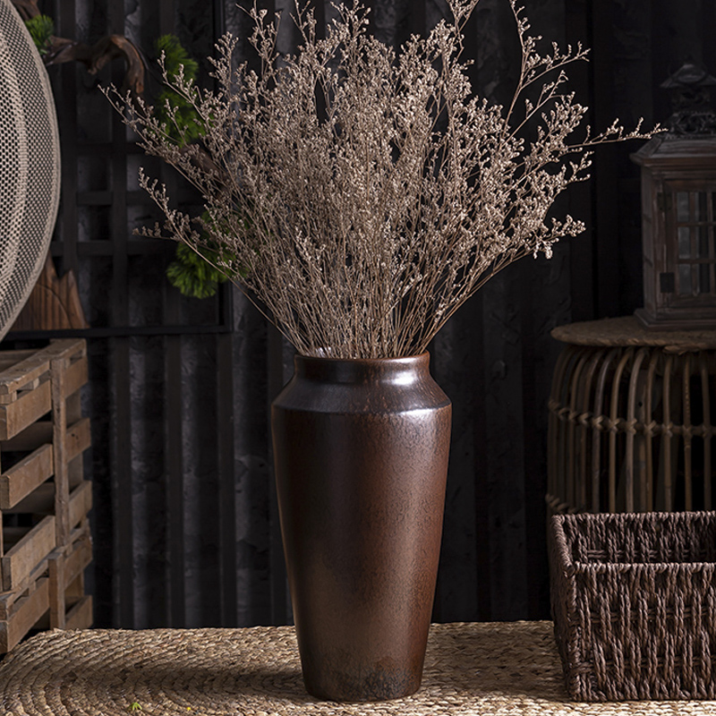 New Chinese style ceramic decoration sitting room porch TV ark, flower arranging zen table dry flower floret bottle restoring ancient ways furnishing articles