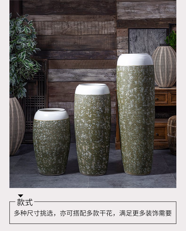 Zen ground vase coarse pottery furnishing articles dried flower arranging flowers sitting room decoration of new Chinese style restoring ancient ways of jingdezhen ceramic POTS