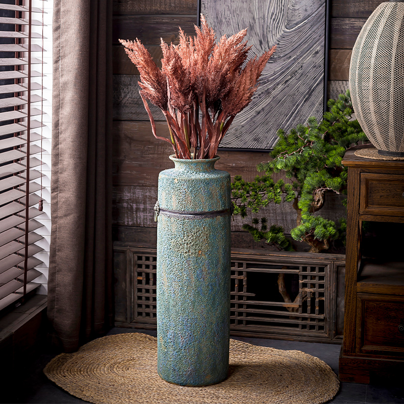 Restore ancient ways the ground vases, antique bronze, ceramic flower implement do old blue glaze Chinese wind furnishing articles drama props vase